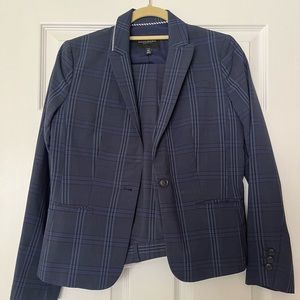 Banana Republic navy plaid suit